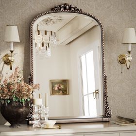 33"x 24" Arched Decorative Mirror Wall-Mounted,Antique Silver