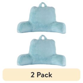 (2 pack) Faux Fur Plush Backrest Pillow, Specialty Size, Aqua