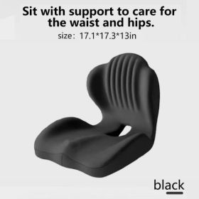Hexagonal Seat Cushion For Office Chairs, Designed For Comfortable Sitting And Posture Correction. Self-pickup Only. (Option: Black)