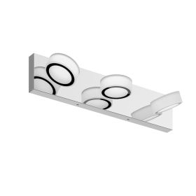 LED Modern 3 Light White Rotating Oval Acrylic With Chrome Base 21 Inch Vanity Light Over Mirror Lighting Fixture (Option: Default)