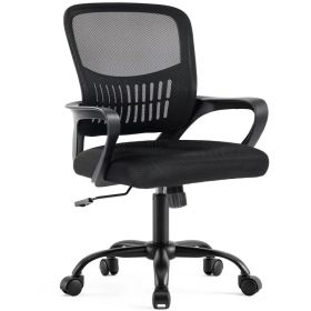 The Adjustable Rotating Back-style Computer Desk And Chair Not Only Offers Comfortable Lumbar Support But Also Comes With Comfortable Armrests. (Option: Black)