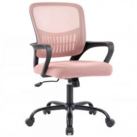 The Adjustable Rotating Back-style Computer Desk And Chair Not Only Offers Comfortable Lumbar Support But Also Comes With Comfortable Armrests. (Option: Pink)