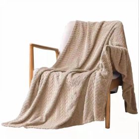 Solid Color Flannel Wheat Grain Blanket Children's Blankets (Option: Khaki-120x200cm)