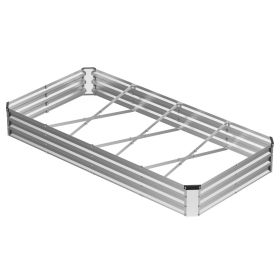 Galvanized Raised Garden Bed, Easy-to-assemble Outdoor Metal Planting Box, Rust-resistant Steel Vegetable, Flower And Herb Planting Bed (Option: 8x4x1ft  1p)
