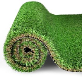 3FTX10FT Outdoor Artificial Grass Runner Rug, Thick Realistic Fake Grass Roll Decor Patio Balcony Garden Lawn, Dog Pets Turf Drain Mat, 1.38 Pile (Option: Green)