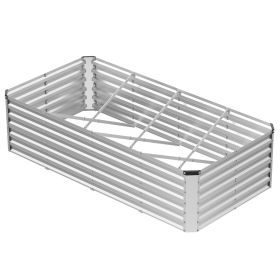 Galvanized Raised Garden Bed, Easy-to-assemble Outdoor Metal Planting Box, Rust-resistant Steel Vegetable, Flower And Herb Planting Bed (Option: 8x4x2ft  1p)