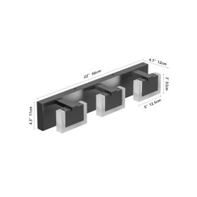 3 Lights Modern Black Vanity Light Up And Down Black LED Vanity Light Fixtures Bathroom Wall Light Over Mirror 6000K (Option: Default)