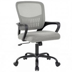 The Adjustable Rotating Back-style Computer Desk And Chair Not Only Offers Comfortable Lumbar Support But Also Comes With Comfortable Armrests. (Option: GREY)