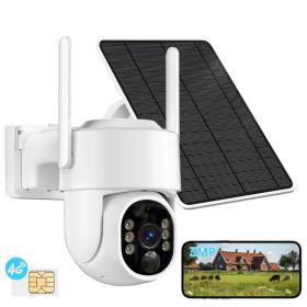 4G Rechargeable Battery PTZ CAMERA With 64GB Memory Card 4MP Dome Solar Camera CCTV Security 360 Degree Ip PTZ Camera (Option: 1pc-White)