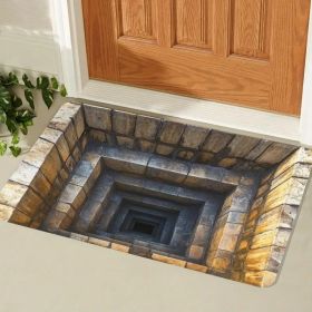 Realistic 3D Stone Step Doormat Non-Slip Entrance Mat Optical Illusion Decor Waterproof Easy Clean Indoor Outdoor Welcome Rug (size: 30 inches X 18 inches)