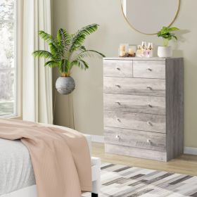 R279-9 Grey Particle Board With Triamic 66x33x73cm, Four-layer Five-drawer Chest, Matte Gold Handles (Option: Default)