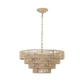 Same As W1340P155976 -L1019-4  20  Modern 4-Layer Woven Hemp Rope Chandelier, Boho Style Pendant Light, Elegant Hanging Light Fixture For Living (Option: Default)