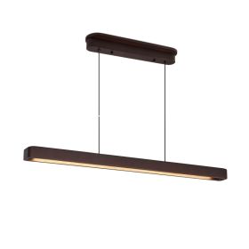 39-inch Walnut Wood Modern LED Pendant Light, Adjustable Hanging Light For Dining Room, Kitchen, Living Room  Sleek Walnut Color Finish (Option: Default)