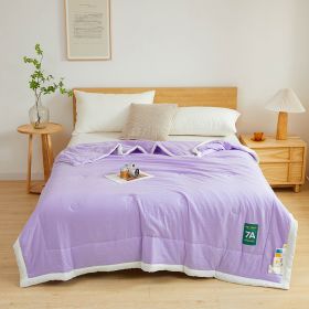 Antibacterial Raw Cotton Washable Summer Cool Quilt (Option: Taro Purple-180x220cm)